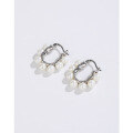wholesale S925 Sterling Silver U-Shaped Pearl Earrings for Women, Studs, Light Luxury, High-End, Niche Design, Unique French Ear Clips Jewelry-0-3