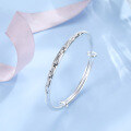 wholesale 999 solid silver starlight round rod push-pull bracelet, genuine solid gift for girlfriend or best friend, wholesale bracelets-0-0