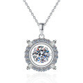 925 Silver Cross-Border New Flexible Moissanite Pendant Necklace, Women's Light Luxury Versatile Choker-0-3
