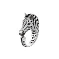 wholesale 925 Silver Gold Plated Ring with High Carbon Diamond, Zebra Black Enamel, Hot Selling Niche Versatile Jewelry for Women-0-0