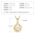 S925 Sterling Silver Geometric Hollow Natural Freshwater Pearl Necklace-0-5