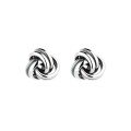 wholesale Sterling Silver S9225 Vintage Aged Geometric Woven Twist Stud Earrings, Ins Exquisite and Versatile Women's Earrings-0-6