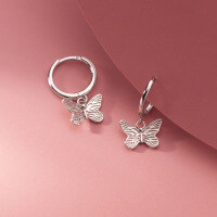 wholesale S925 Sterling Silver Line Butterfly Ear Clasps, Ins-style Sweet Design, Elegant Ear Accessories for Women M03666-S925 silver pair gold 925 silver