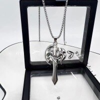 wholesale 925 Silver Retro New Trend Fashion Domineering Axe Pendant Necklace for Men, Hip-Hop Style Chain for Sweaters-xb1318-Axe of the Sky Hip Hop Necklace