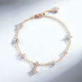 Sterling Silver Adjustable Star Square Full Zirconia Push-Pull Bracelet-0-4