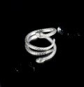 wholesale S925 Sterling Silver Snake Ring for Women, Index Finger Spiritual Snake Zodiac Snake Light Luxury High-end Fashionable Unisex Adjustable Open Ring-0-5