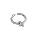 wholesale S925 Sterling Silver YHJ268 Korean-style Versatile Student Ring Ins Niche Minimalist Knot Adjustable Open Ring for Women-0-4