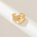wholesale Metal cross-border European and American smooth ring for women, ins, asymmetrical ring, retro, niche, high-end jewelry-0-1