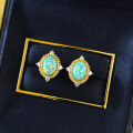 wholesale S925 Gold-Plated Silver Opal Dreamy Blue Palace Style Luxury Earrings, a Hot Seller on Xiaohongshu-0-3