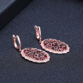 wholesale S925 Silver Luxury Natural Garnet Stud Earrings, Group Setting High-End Feel Natural Gemstone Earrings-0-1