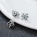 Gold-Plated S925 Silver Classic Four-Prong Moissanite Stud Earrings, Cross-Border Hot Seller-0-1