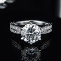 wholesale 925 Silver GRA Certificate Moissanite 2ct 3 Carat Ring Light Luxury Star Queen Large Carat Moissanite Gemstone Ring-0-1