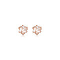 wholesale S925 Sterling Silver Small Hexagram Stud Earrings for Women, Elegant Geometric Triangle Diamond-Inlaid Earrings G3175-0-4
