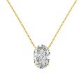 wholesale S925 Sterling Silver Oval Ice-Cut Zirconia Exquisite Solitaire Pendant Necklace for Women-0-6