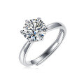 wholesale S925 Silver Genuine D Color Moissanite Ring, 1 Carat, Engagement Wedding Proposal Couple Women's Ring, Colorfast-0-4