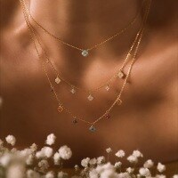 wholesale S925 Sterling Silver Mini Four-Leaf Clover Necklace and Bracelet Set for Women, French Elegant Luxury Sweet Gift-Single Flower Bracelet - Turquoise Gold &gt; 925 Silver