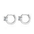 S925 Silver Four-Prong Round Moissanite Stud Earrings, Fine Craftsmanship-0-1