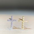 wholesale 925 Silver Gold Plated D Color Cross Moissanite Stud Earrings Unisex Hip Hop Dark Style Earrings Wholesale-0-3