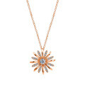 925 Sterling Silver Firework Lucky Sunflower Necklace-0-5