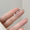 wholesale S925 Sterling Silver Small Fresh Flower Earrings, Forest Style, Minimalist, Elegant, New Design, Personality-0-2