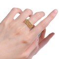 wholesale S925 Silver Gold-Plated French Openwork Geometric Lace Full Diamond Ring by Zhuozhifan Jewelry-0-4