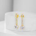 wholesale 14K Gold European and American Quality Lab-Grown Diamond Stud Earrings 05 Carat Medium-Long K Gold Earrings New Style-0-0