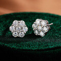 Sterling Silver Hip-Hop American Style Moissanite Snowflake Stud Earrings for Men and Women-0-4