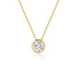 wholesale 14k gold versatile bubble necklace set with 05 carat lab-grown diamonds, platinum and gold chain, elegant collarbone necklace-0-0