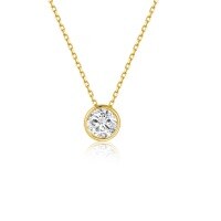 wholesale 14k gold versatile bubble necklace set with 05 carat lab-grown diamonds, platinum and gold chain, elegant collarbone necklace-14k gold cultured diamond necklace
