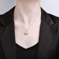 Metal Rotatable Inlaid-Diamond Eight-Treasure Compass Necklace-0-2