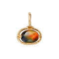 wholesale S925 Silver Plated 14K Gold Japanese-style Small Retro Multi-color Stone Pendant-0-0