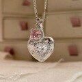 wholesale S925 Sterling Silver Ice-Pick Sparkling Starry Heart Double Pendant Necklace, Japanese Sweetheart Versatile High-End Collarbone Chain for Women-0-2