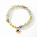 wholesale S925 Sterling Silver Hetian Jade New Chinese Style Sunflower Bamboo Knot Retro National Trend Bracelet for Women Girls Gift-0-4