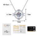 Metal Moissanite Necklace, Ocean Heart Pendant, Women's Delicate, Simple and Versatile Design-0-5