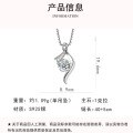 S925 Sterling Silver 1-Carat Sparkling Diamond Pendant Necklace Women's Simple Elegant-0-2