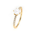 wholesale S925 Gold-Plated Silver, Natural Freshwater Pearl, Minimalist Women's Rings for Wholesale-0-0