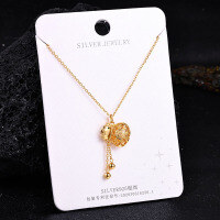 Sterling Silver Gilded Diamond-Cross Pikaxiou Pendant Necklace-S925 Sterling Silver YD-9399 925 Silver