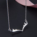 wholesale S925 Sterling Silver Small Niche Design Cute Antler Pendant Necklace Women's Collarbone Chain Ins Style Christmas Gift Jewelry-0-2
