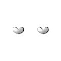 wholesale S925 Sterling Silver Mini Cute Small Silver Bean Heart Stud Earrings for Women, Fresh and Simple Polished Heart-shaped Ear Piercing Jewelry E5826-0-4