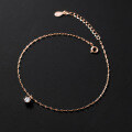 wholesale S925 silver Nalan sweet minimalist single diamond fresh anklet for women, summer fashion girly ankle chain S4621-0-3