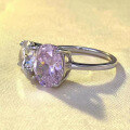 wholesale S925 Sterling Silver New Fashion Super Sparkling Large Oval Pink Diamond 8*10 High Carbon Diamond Ring for Women-0-1
