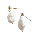 wholesale S925 Sterling Silver Minimalist Baroque Pearl Earrings for Women, Student Silver Jewelry-0-4