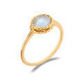 wholesale Metal material first, Dunli Jewelry Autumn New Light Luxury Aquamarine Labradorite Ring, Simple and Versatile Drop Shipping-0-5