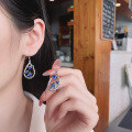 wholesale S925 sterling silver antique matte finish resin enamel leaf bamboo joint earrings with courtly elegance-0-3