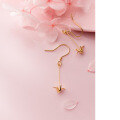 wholesale S925 Sterling Silver Origami Crane Earrings for Women, Korean Style Simple and Fresh Cute Sweet Long Drop Earrings G1817-0-2
