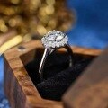 wholesale S925 Sterling Silver Full CZ Prong Setting Round Solitaire Engagement Ring for Women-0-3