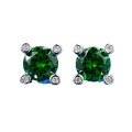 wholesale S925 Sterling Silver New 1ct Lab Sapphire Earrings High Carbon Diamond European and American Retro Earrings for Women-0-4
