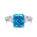 wholesale S925 Sterling Silver European American Style French Blue Zircon Candy Dazzling Women's Ring Accessories Wholesale-0-11