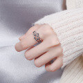 wholesale S925 Sterling Silver Fashion Korean Style Star Moon Ring Trendy Forest Style Ins Element Vintage Open Ring-0-3