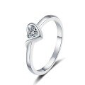 wholesale S925 Sterling Silver 30-Point Heart Moissanite Ring, Cute, Simple, and Versatile Valentine's Day Gift-0-4